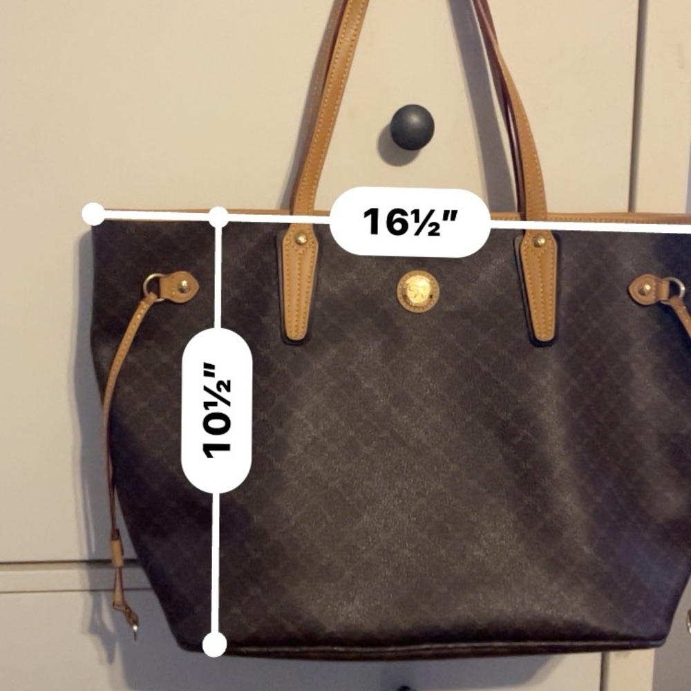 Rioni Dark Brown and Tan Tote Bag from Italy - Picture 9 of 14
